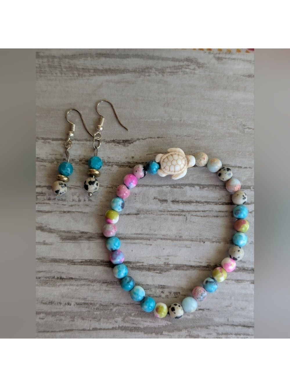 Colorful Beaded Bracelet and Earring Set